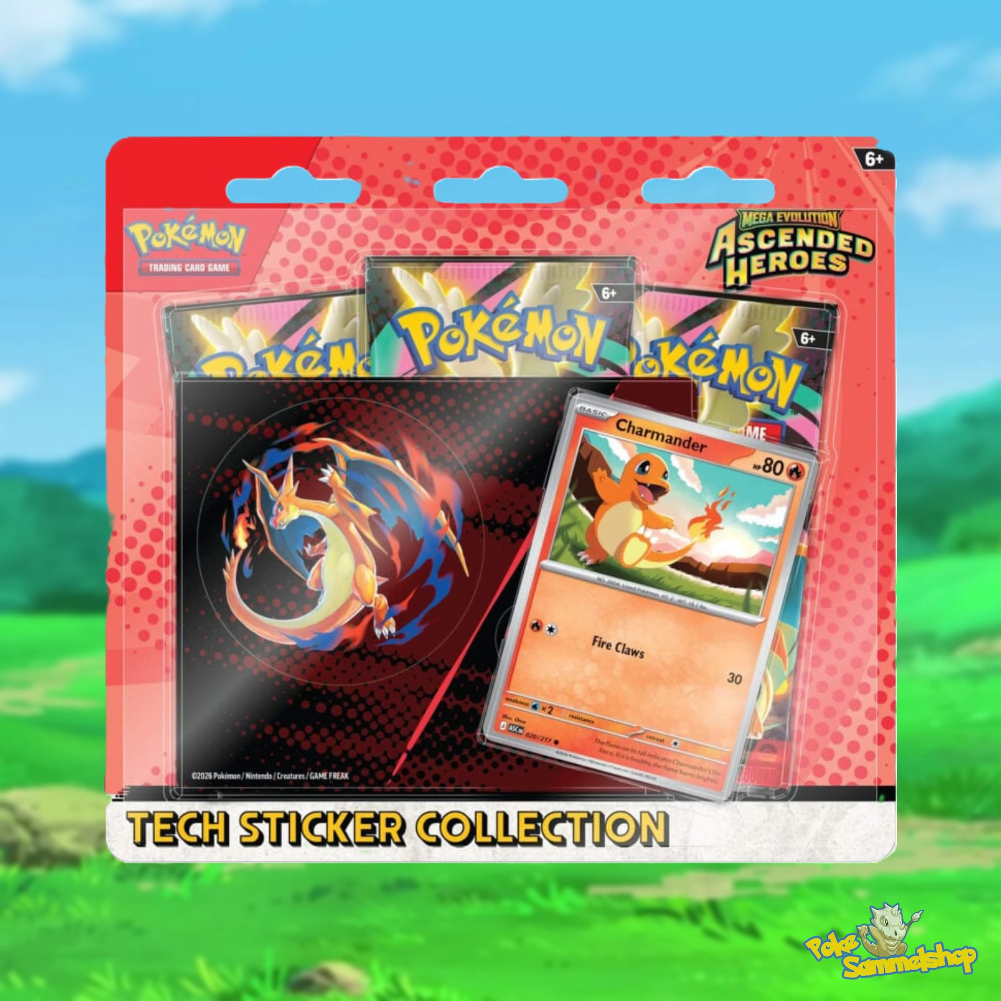 Pokemon Erhabene Helden Tech Sticker Kollektion Glumanda (DE)