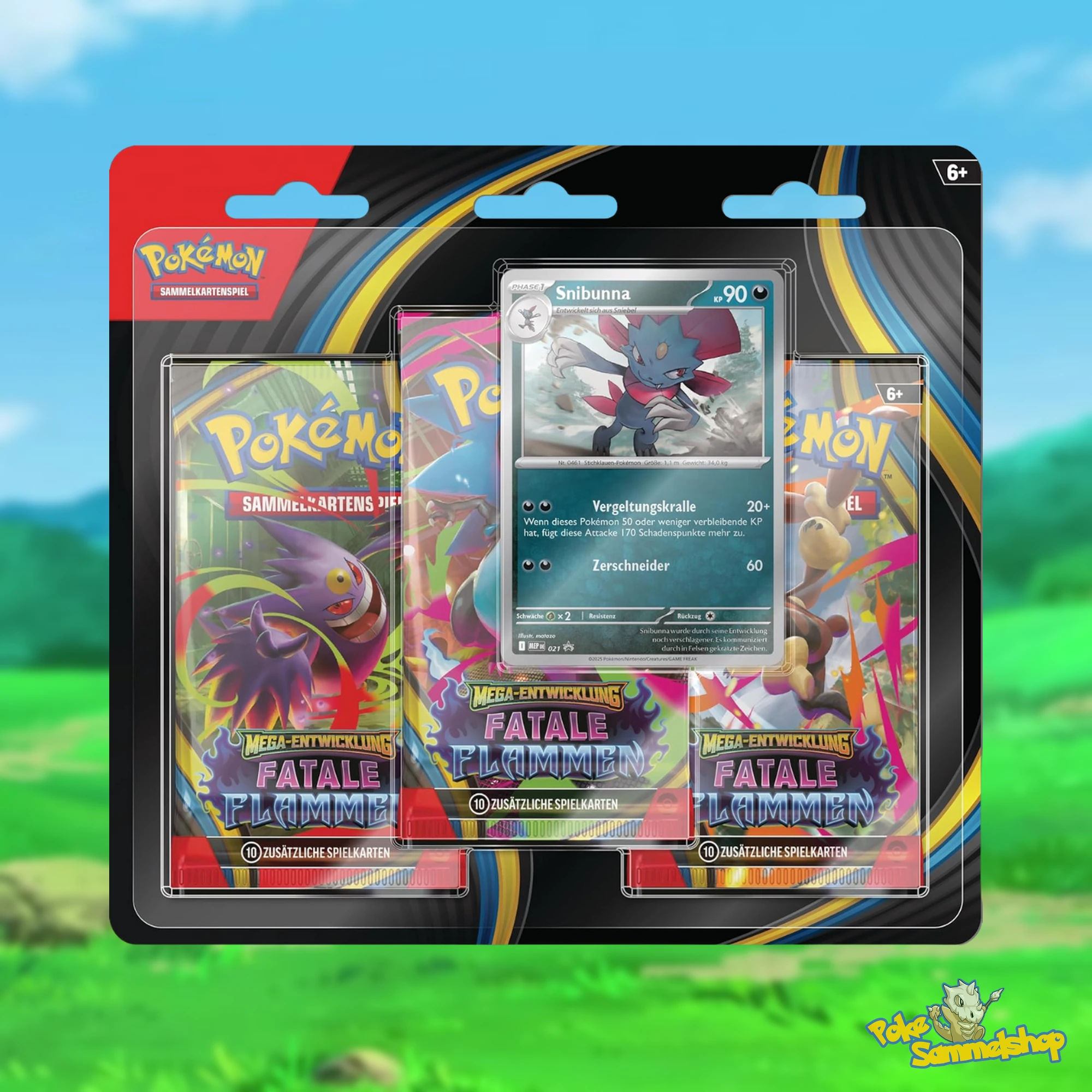 Pokémon Mega Entwicklung Fatale Flammen Snibunna 3-Pack Blister (DE)
